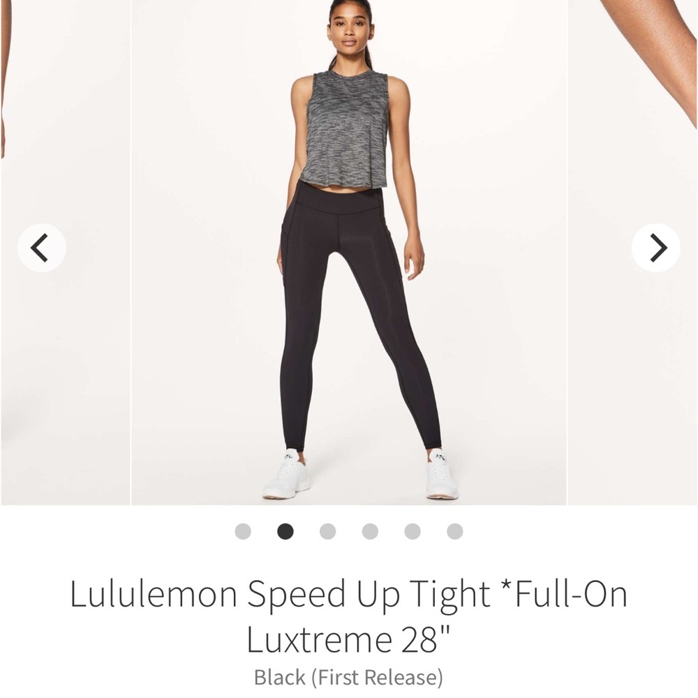 Lululemon Speed Up Tight *Full-On
Luxtreme 28" Black (First Release) Size 4